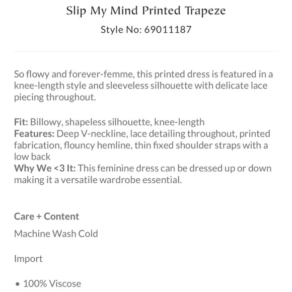 Free People Slip My Mind Printed Trapeze Dress - Picture 9 of 9